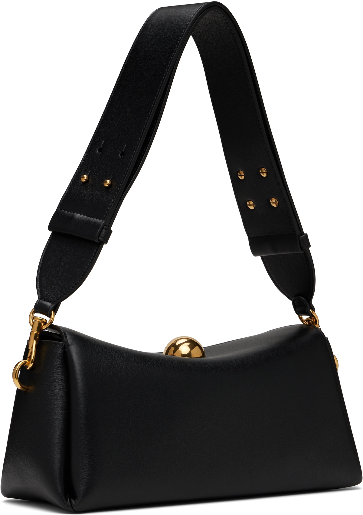 AMI Paris Black Leather Carrousel Bag