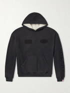Cherry Los Angeles - Sun Faded Thermal Cotton-Fleece Hoodie - Black