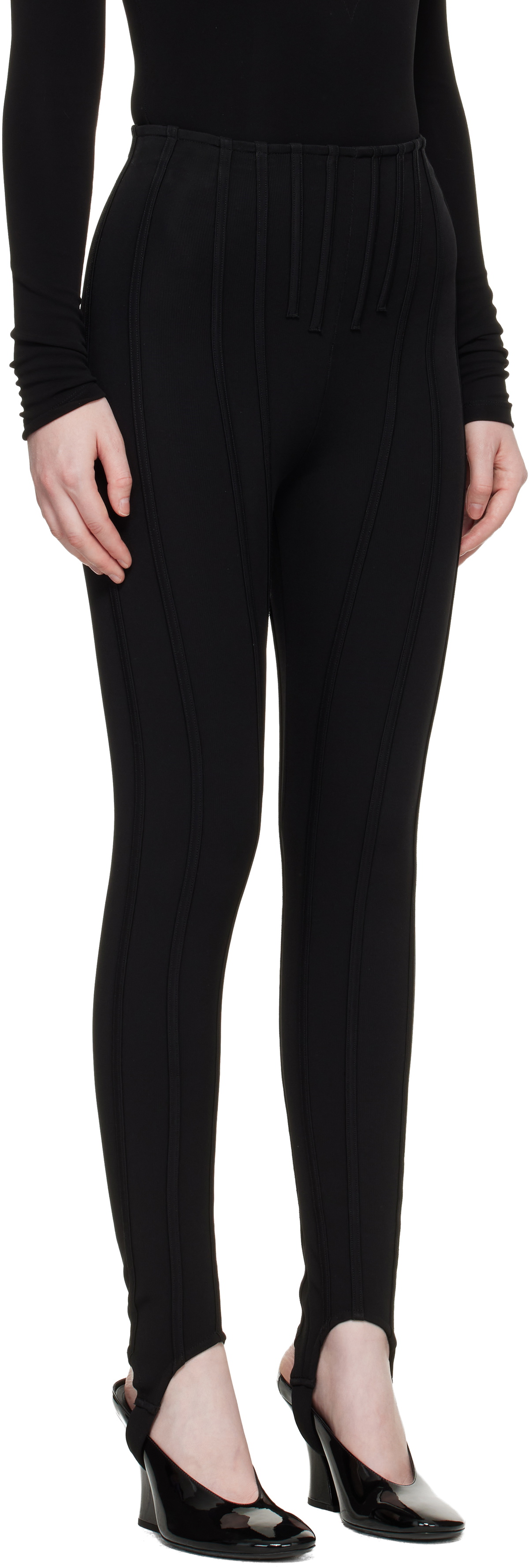 Mugler Black Jersey Milano Leggings