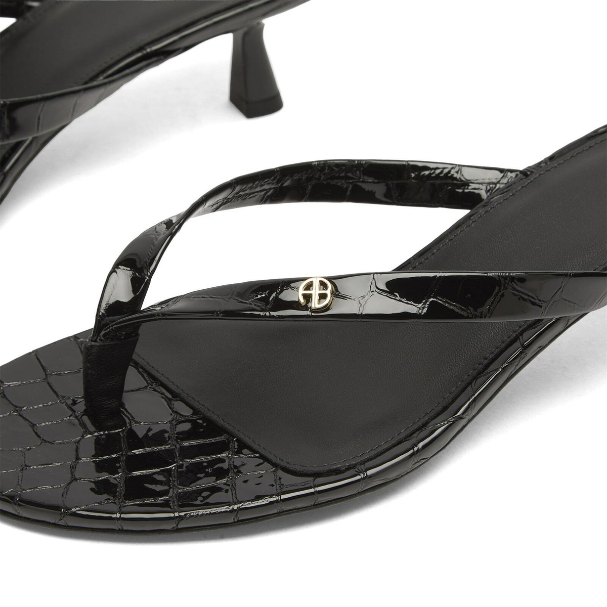 Anine Bing Women's Noelle Thong Heels in Black