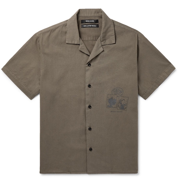 Photo: Reese Cooper® - Camp-Collar Printed Brushed Cotton-Twill Shirt - Gray