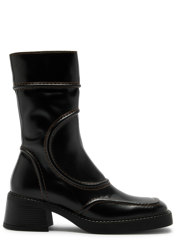 Photo: Miista Malene 65 Leather Mid-calf Boots Black