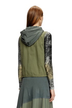 Diesel Hooded cargo vest in cotton twill - Jackets Womens in Green
