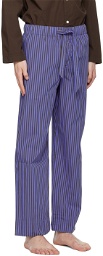 Tekla Blue & Brown Striped Pyjama Pants