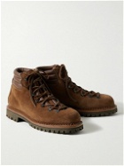 Yuketen - Vittore Shearling-Lined Leather-Trimmed Suede Boots - Brown