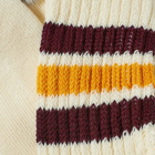 RoToTo Coarse Ribbed Old School Crew Sock in Bordeaux/Yellow