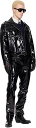 Ernest W. Baker Black Straight Fit Leather Trousers