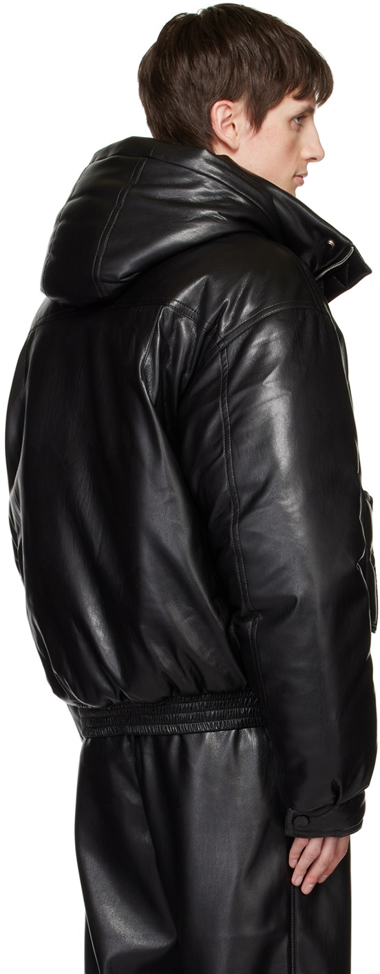 Nanushka Black Duy Vegan Leather Bomber Jacket