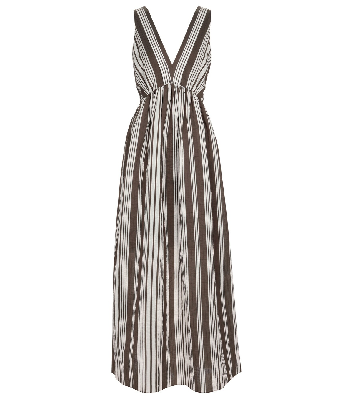 Brunello Cucinelli - Striped cotton and silk maxi dress