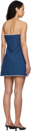 MSGM Blue Straight Neck Minidress