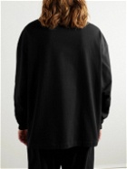 Fear of God - Logo-Appliquéd Cotton-Jersey Pyjama T-Shirt - Black