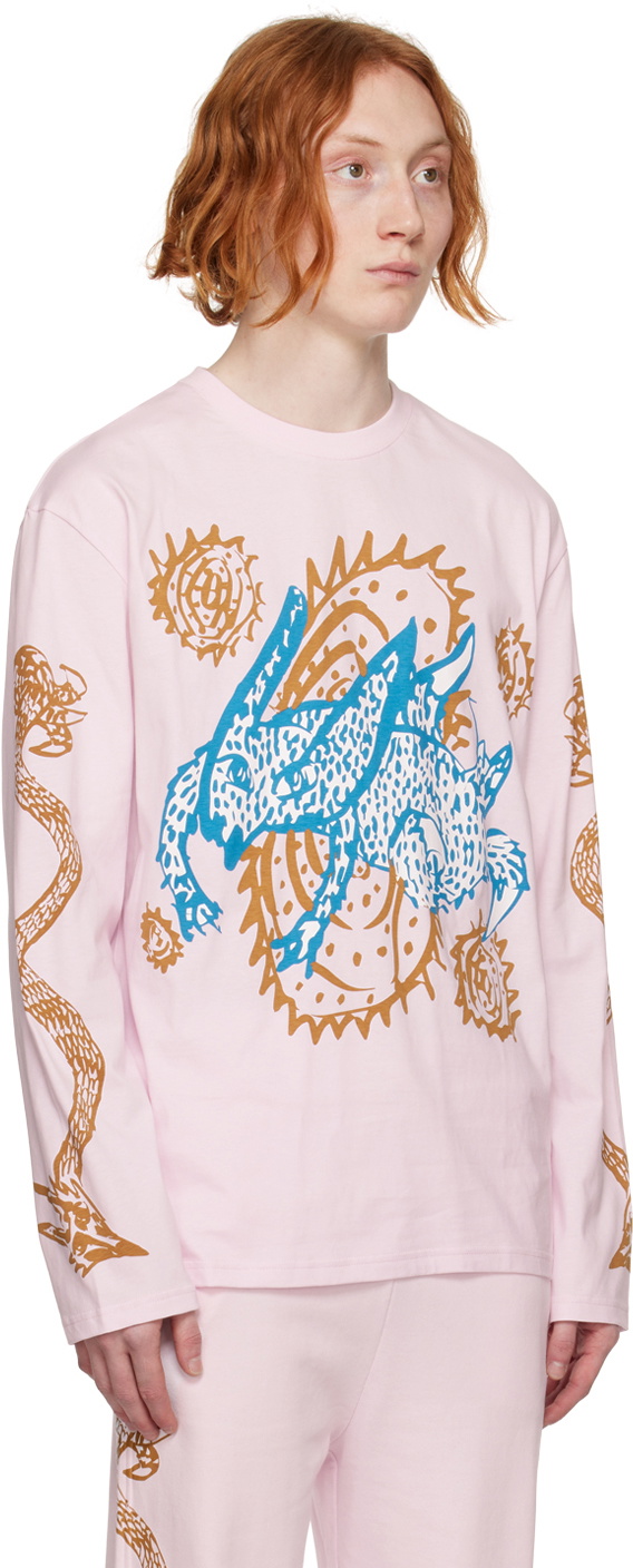 Charles Jeffrey Loverboy Pink Graphic Long Sleeve T-Shirt