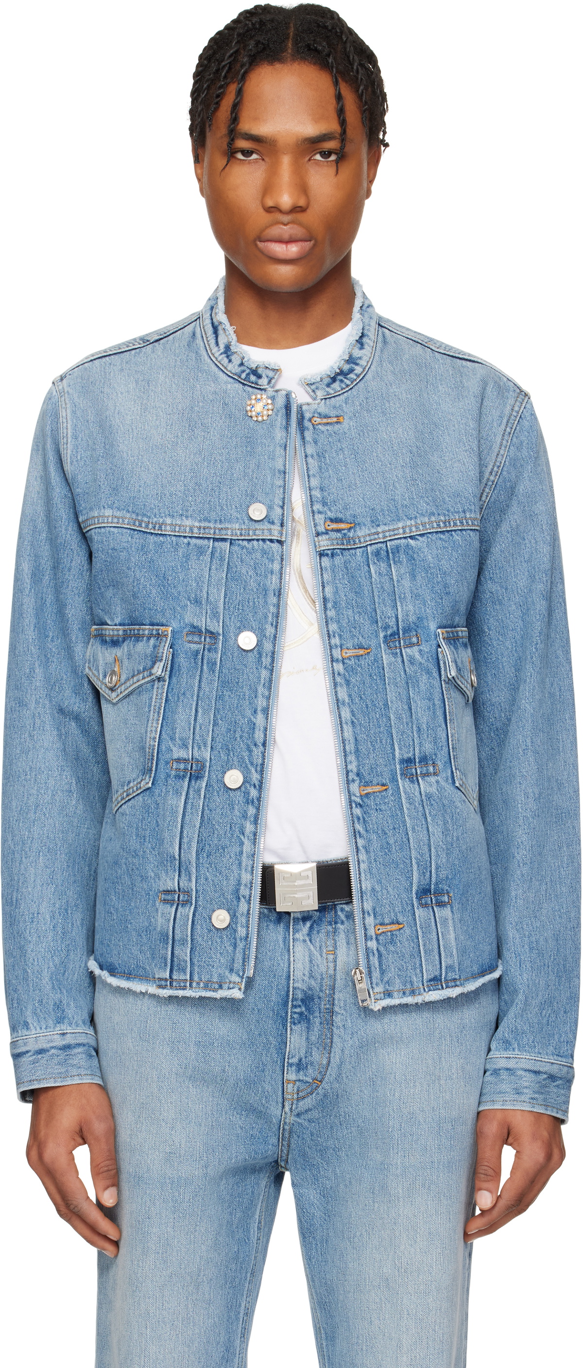 Givenchy Blue Studded Denim Jacket Givenchy