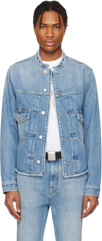Photo: Givenchy Blue Reworked Biker Denim Jacket