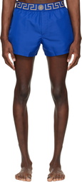 Versace Blue Greca Swim Shorts