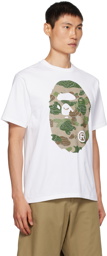 BAPE White Layered Line Camo Big Ape Head T-Shirt