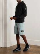 Stone Island - Straight-Leg Logo-Appliquéd Cotton-Blend Canvas Cargo Shorts - Blue