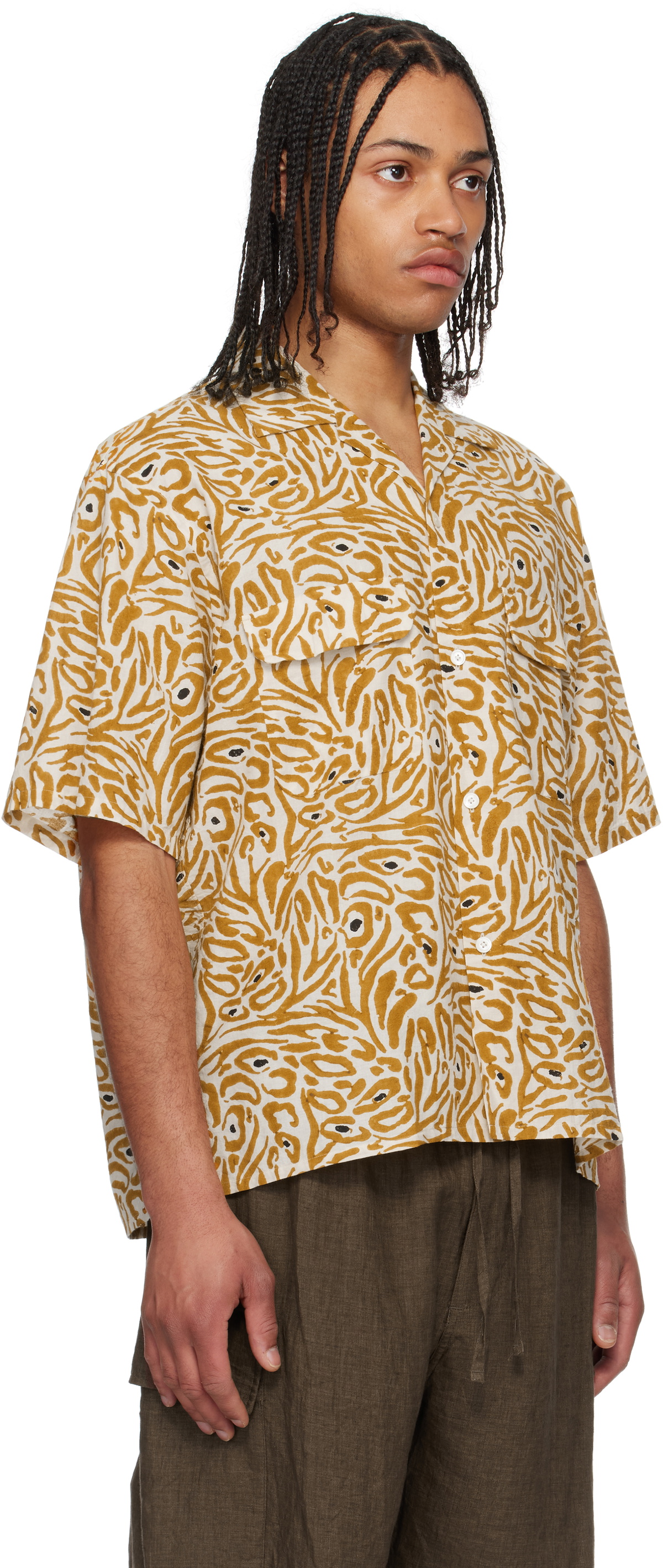 KAPTAIN SUNSHINE Yellow Open Collared S/S Shirt Kaptain Sunshine