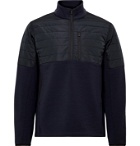 Aztech Mountain - Team Aztech Quilted Panelled Stretch-Tech Fleece Half-Zip Sweatshirt - Blue