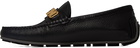 Moschino Black Logo Hardware Loafers