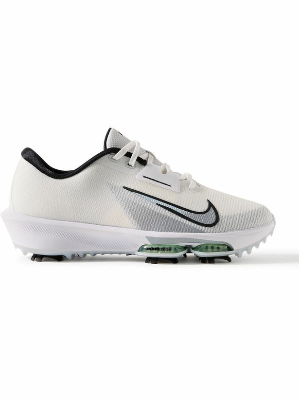 Photo: Nike Golf - Air Zoom Infinity Tour 2 Rubber-Trimmed Flyknit Golf Sneakers - White