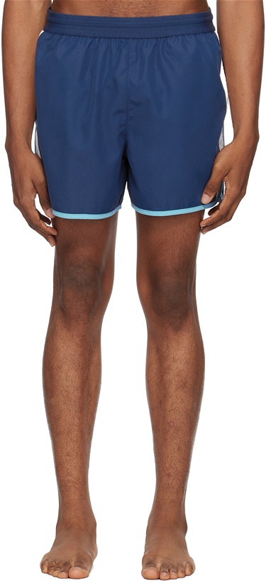 Photo: Lacoste Blue Colorblock Swim Shorts