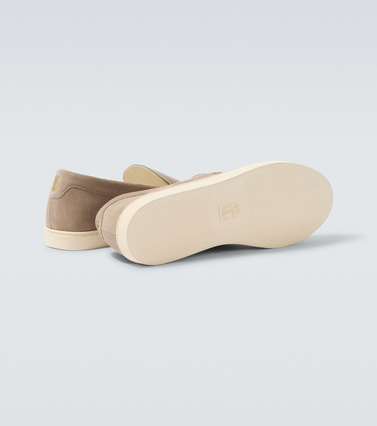 Brunello Cucinelli Chevron suede slip-on shoes