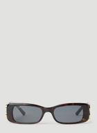 Balenciaga - Dynasty Rectangle Sunglasses in Brown