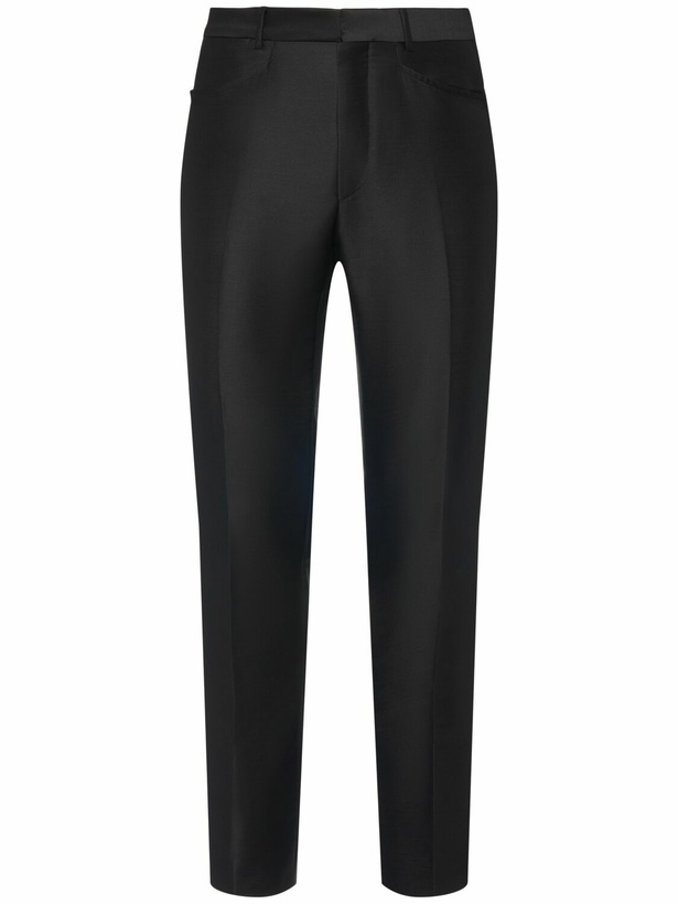 Photo: TOM FORD Wool Blend Twill Straight Pants