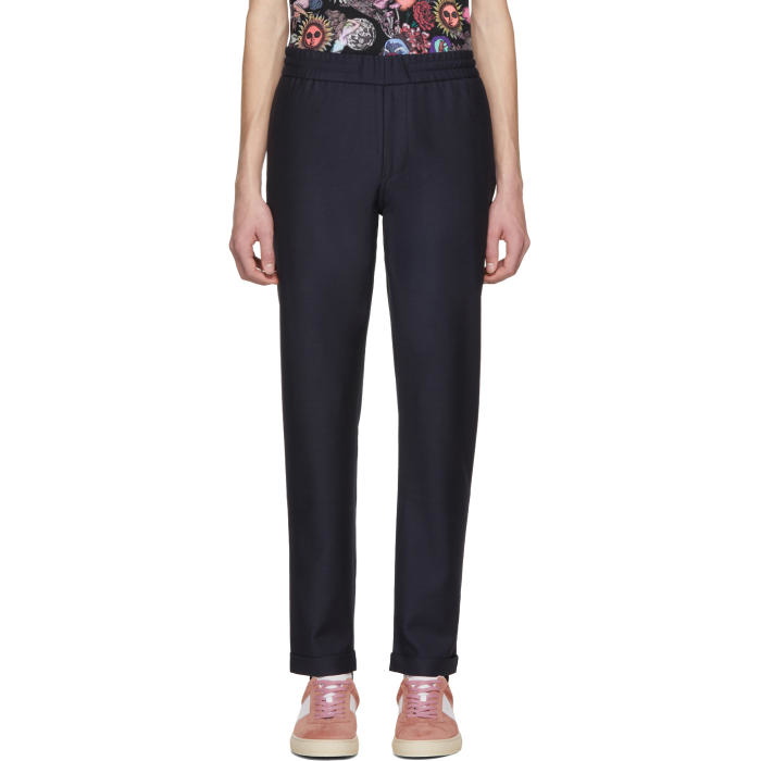 Photo: PS by Paul Smith Navy Drawcord Trousers