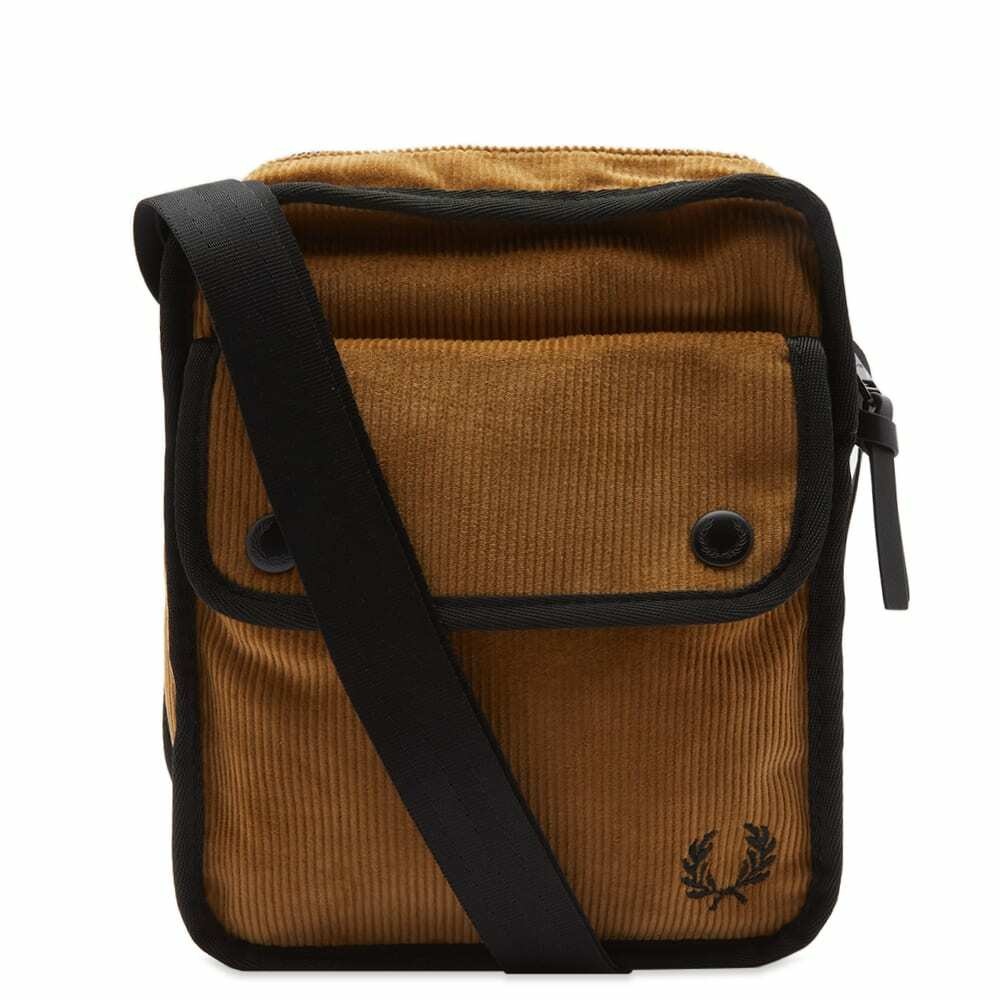 Fred Perry Men's Cord Cross Body Bag in Caramel Fred Perry