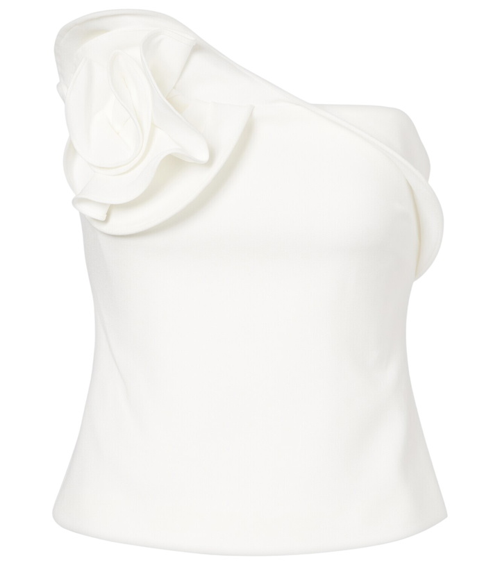 Photo: Roland Mouret Floral-appliqué strapless crêpe top