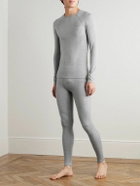 Falke - Printed Virgin Wool-Blend Ski Base Layer - Gray