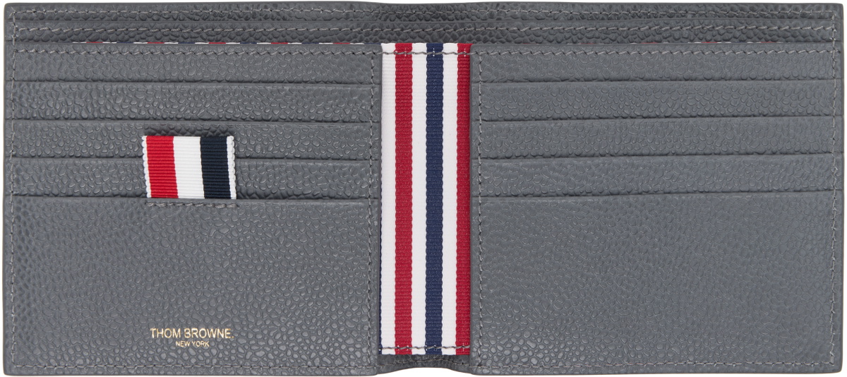 Thom Browne Gray RWB Stripe Billfold Wallet