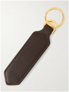 TOM FORD - Logo-Debossed Leather and Gold-Tone Key Fob
