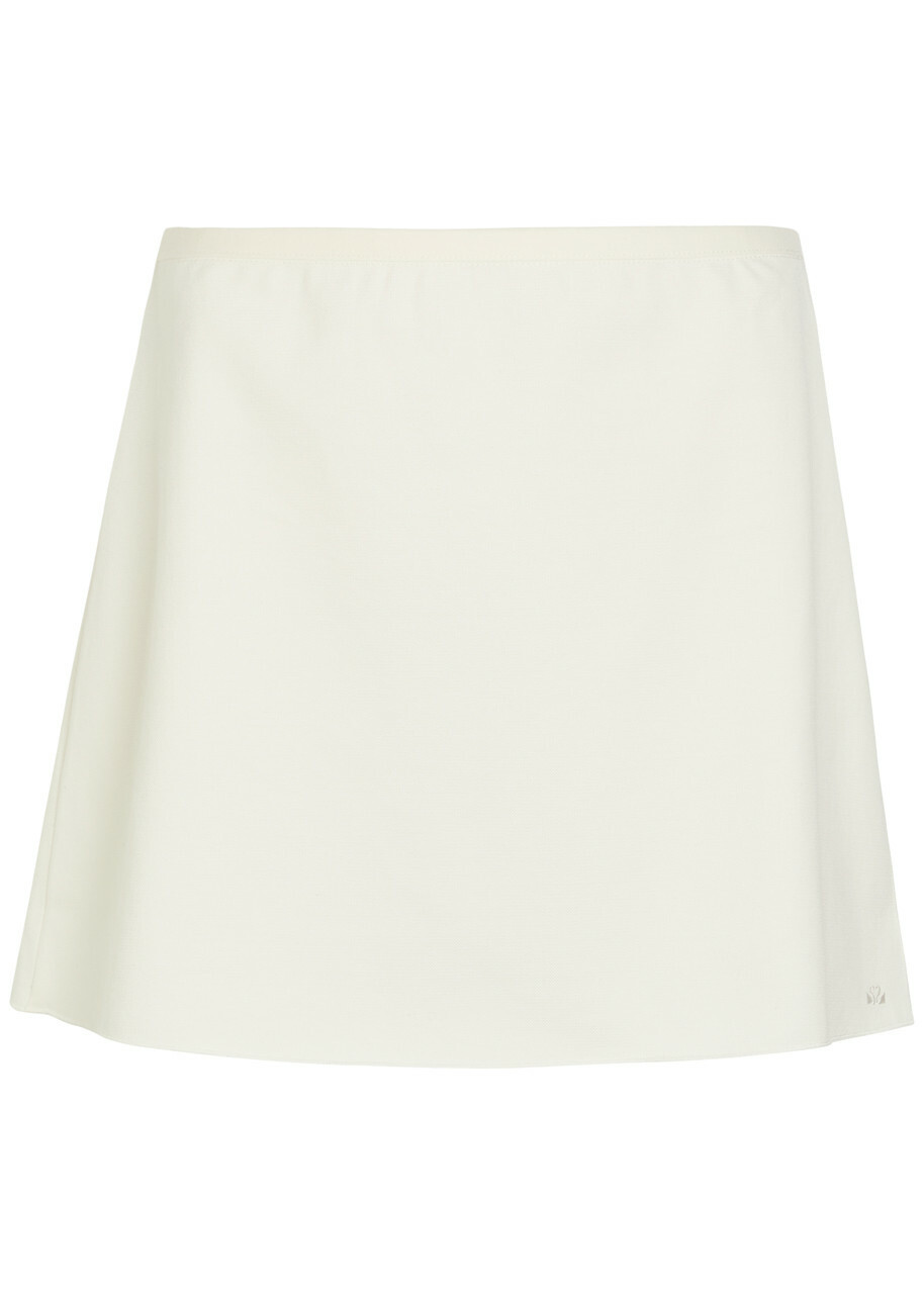 Spence Court Piqué Ponte Mini Tennis Skirt White