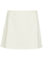 Spence Court Piqué Ponte Mini Tennis Skirt White