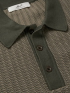 Mr P. - Crochet-Knit Cotton and Silk-Blend Polo Shirt - Green