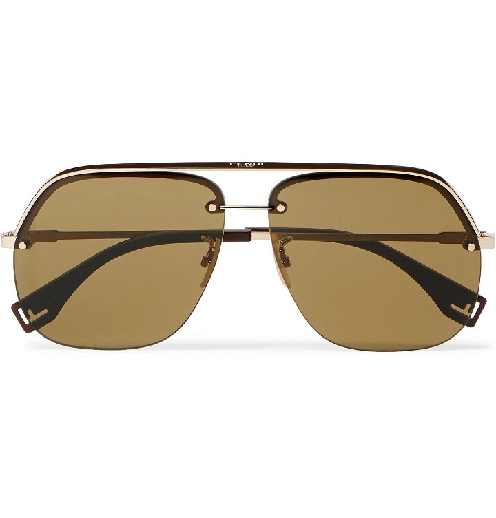 Photo: Fendi - Aviator-Style Gold-Tone and Acetate Sunglasses - Gold
