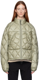 ROA Green Diamond-Quilted Down Jacket