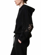 Lace Sleeve Hoodie Sweater TwinSet
