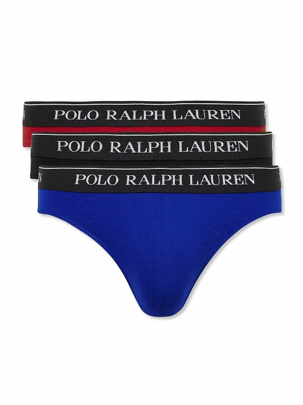 Photo: Polo Ralph Lauren - Three-Pack Stretch-Cotton Briefs - Black