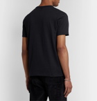 AMI - Logo-Appliquéd Cotton-Jersey T-Shirt - Black