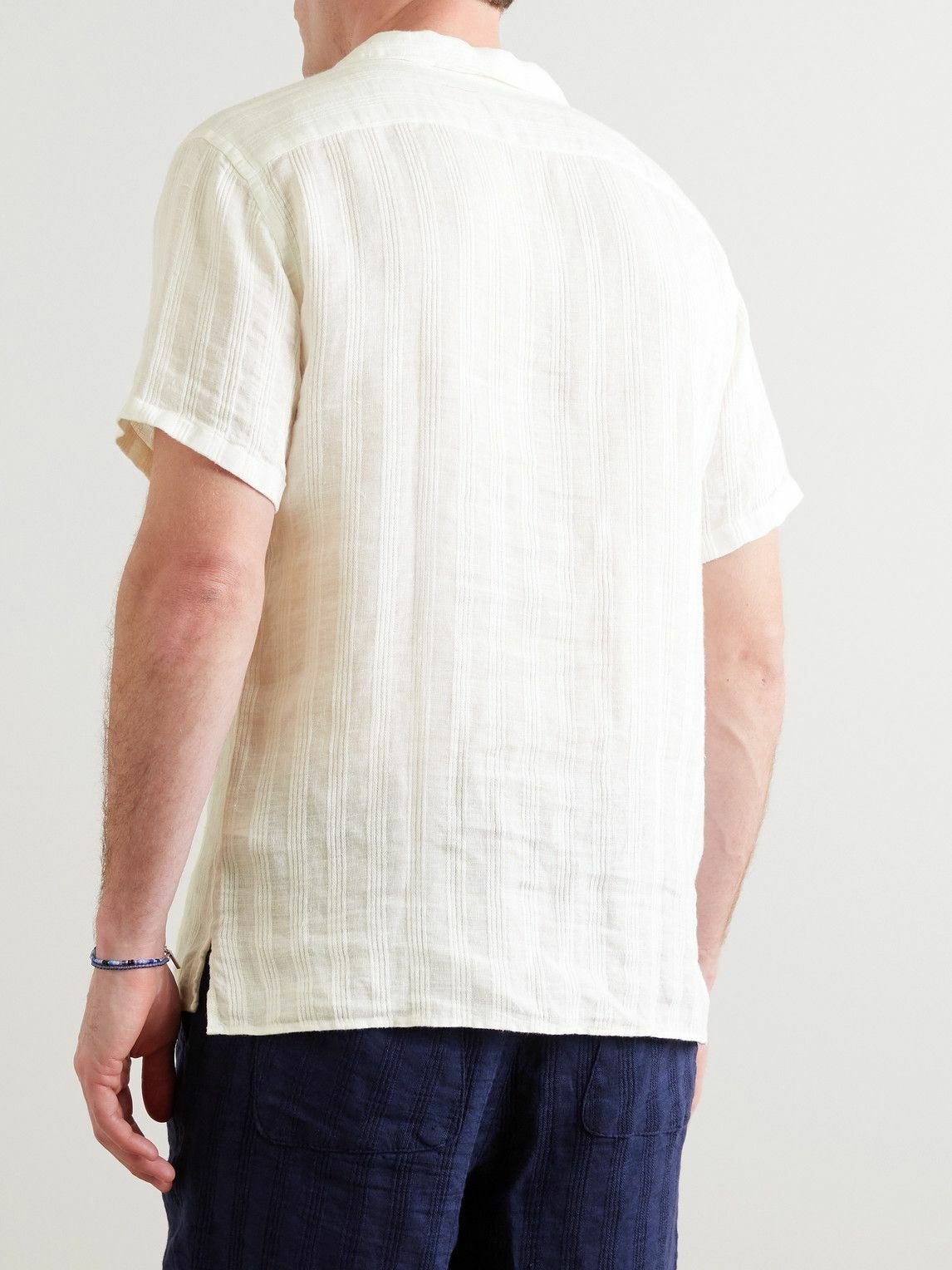 Oliver Spencer - Havana Camp-Collar Striped Linen Shirt - White Oliver ...