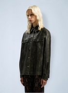 Palm Angels Curved Logo Coated Overshirt