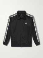 Needles - Logo-Embroidered Striped Jersey Track Jacket - Black