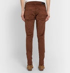 AMIRI - Stack Skinny-Fit Cotton-Blend Velvet Trousers - Brown