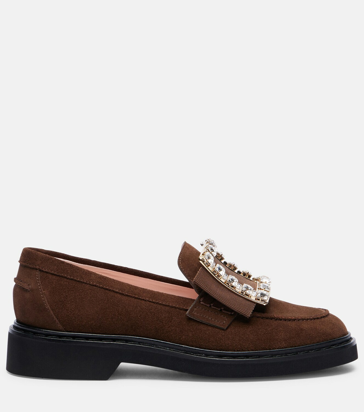 Roger Vivier Viv' Rangers 25 embellished suede loafers