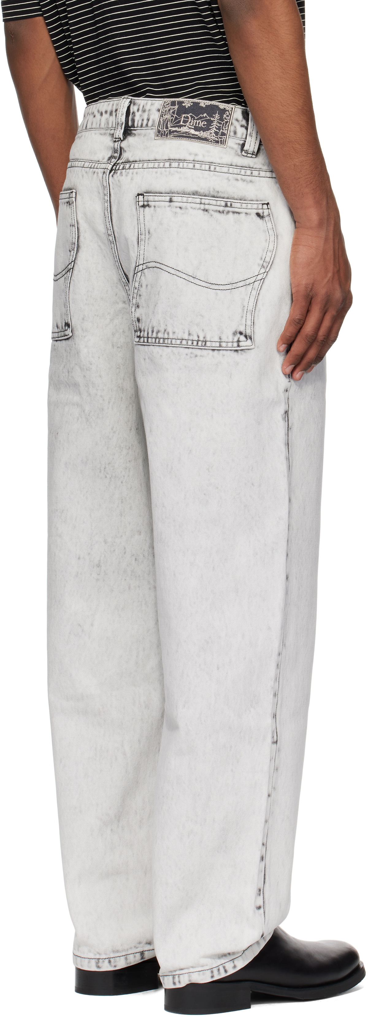 Dime White Classic Baggy Jeans