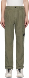 C.P. Company Green Garment-Dyed Cargo Pants